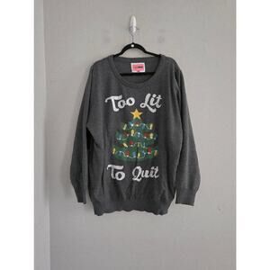 Tipsy Elves Gray Christmas Light Up Tree Sweater 4XL NWT